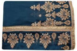 Embroidered Blue Color Party Wear Saree - (RI-I2)