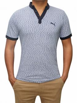 100% Cotton Half Sleeve T-Shirt For Men - Blue Color - (RS-0005)