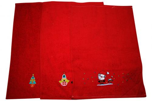 Red 3 Piece Hand Towel - Pure Cotton Towel (SD-100)