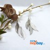 Silver Lightweight Clustered Leaf Style Earrings