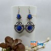 Blue Stone Studded Tribal Designed Earrings
