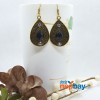 Golden/Black Drop Designed Stone Studded Earrings