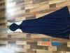 Designer blue dress with slit and sequence top
