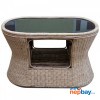 Beth Knitted Table With Glass Top - Indoor & Outdoor Table