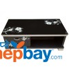 Dark Black Tea/Coffee Table With White Flower Designed - 2 Drawers - 24" x 47"