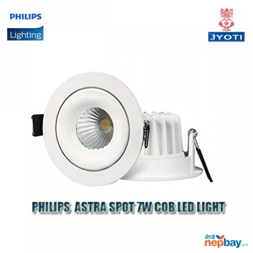 Philips 7W COBb LED Spot 6500 – 7W COB LEDSPOT CDL Brand:PHILIPS Wattage:7 Watts Number of Items:1 Colour:Cool Day White Shape:Round Cut out: 81mm Material:Metal Number of Lights:1 Included 